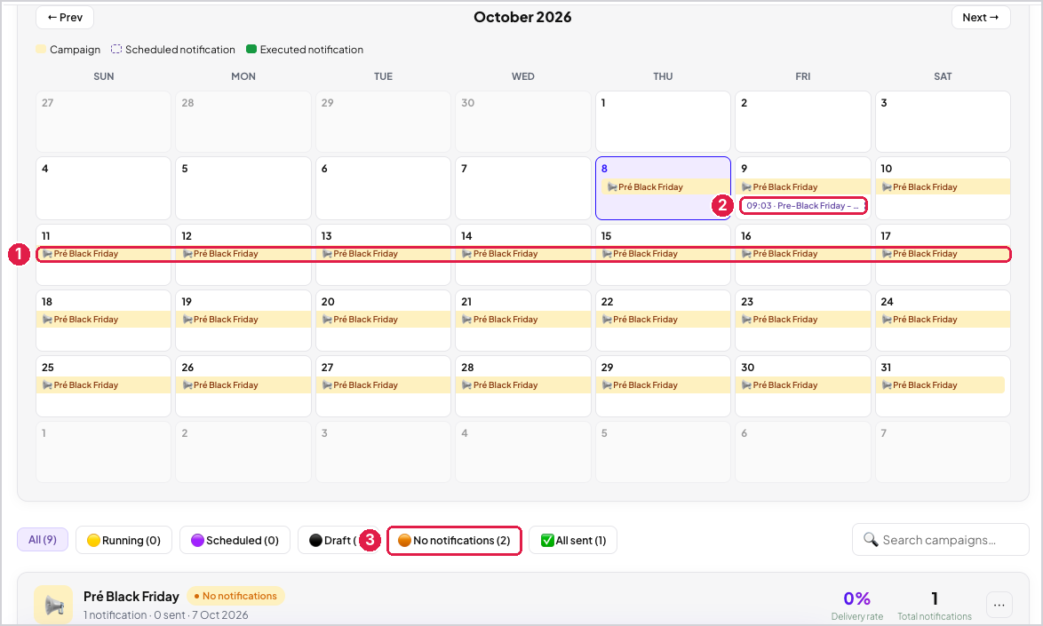 Campanha no calendário