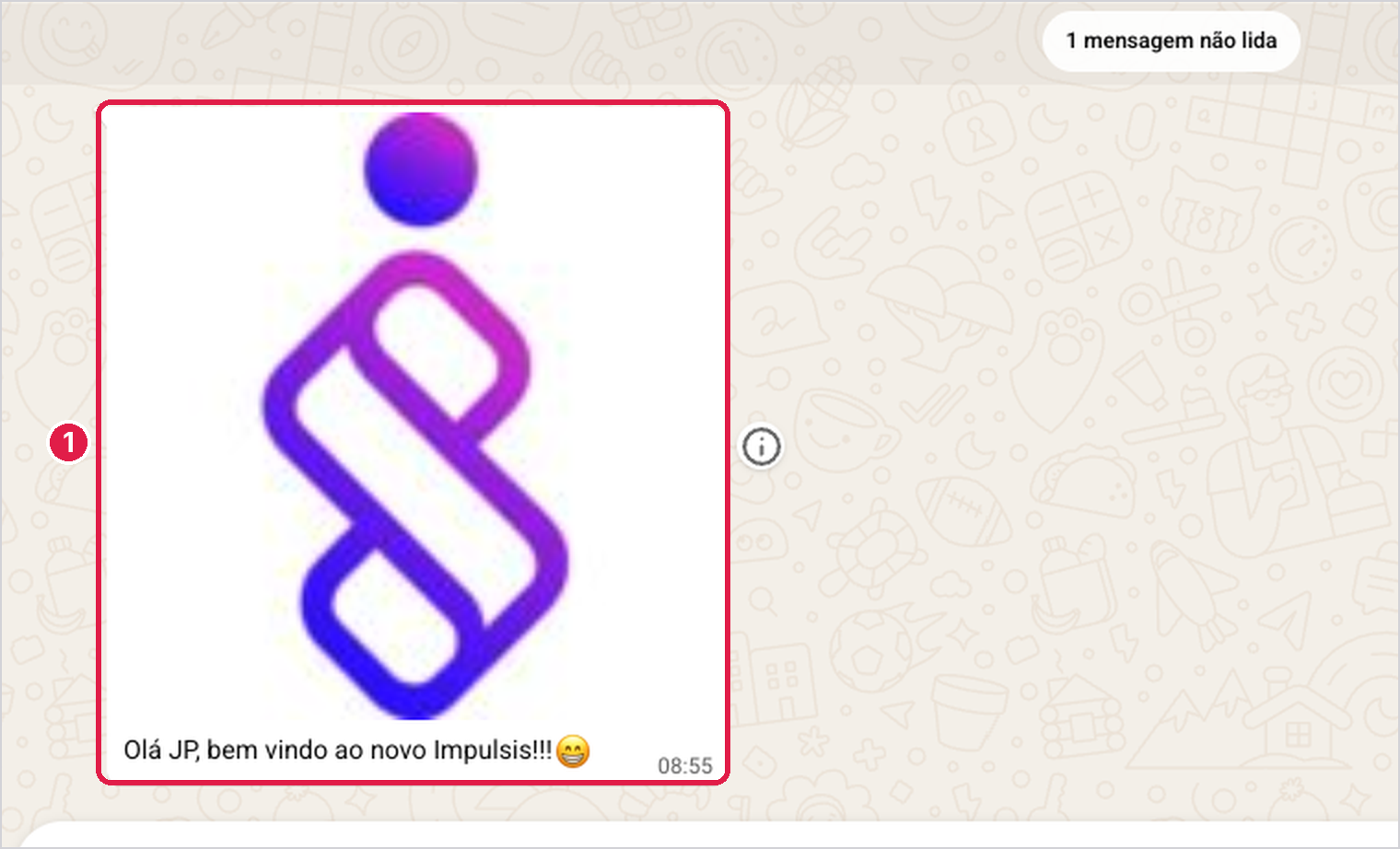 Mensagem recebida pelo cliente no WhatsApp